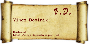 Vincz Dominik névjegykártya